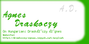 agnes draskoczy business card